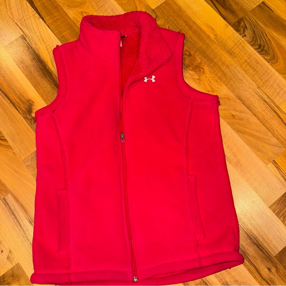 Under armour women’s Sherpa lined pink vest warm size medium winter‎ fall sport